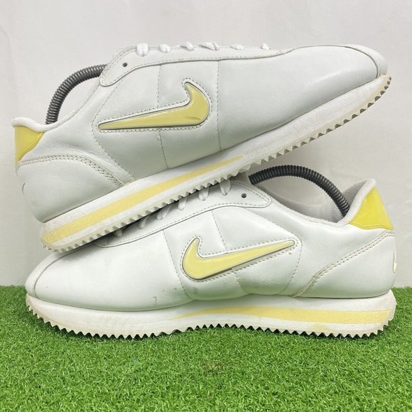 Vintage Nike Cortez White Yellow Womens Athletic Shoes Size 11 309994 172 2004 - Picture 3 of 7